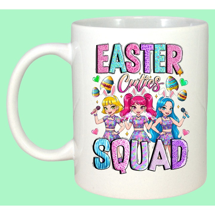 Cana Paste Easter Cuties Squad Kpop Girls Pastel, Cadou, Sarbatori, Cri-Flo, Culoare Alb, 330 ml