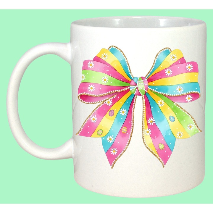 Cana Paste Fundita Pastel Colorata Cu Buline Cute, Cadou, Sarbatori, Cri-Flo, Culoare Alb, 330 ml