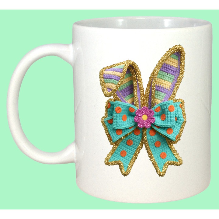 Cana Paste Fundita Urechi Iepuras Pastel Decor, Cadou, Sarbatori, Cri-Flo, Culoare Alb, 330 ml