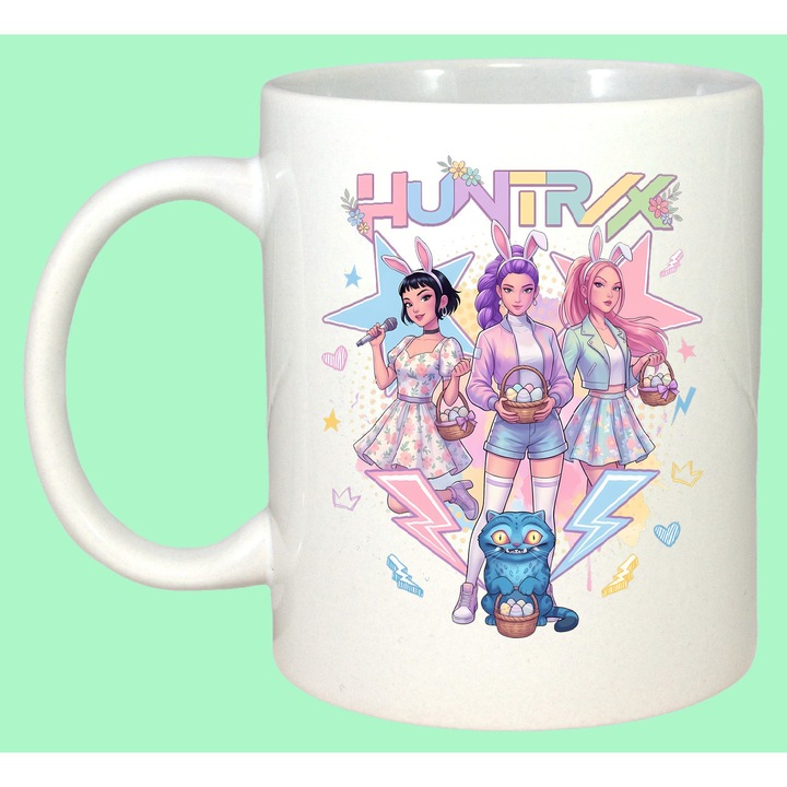 Cana Paste Huntrix Kpop Easter Grup Anime Pastel Cute, Cadou, Sarbatori, Cri-Flo, Culoare Alb, 330 ml