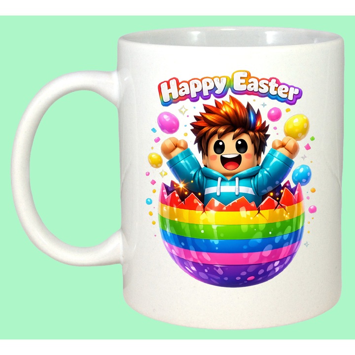 Cana Paste Roblox Happy Easter Ou Rainbow Colorat Copil, Cadou, Sarbatori, Cri-Flo, Culoare Alb, 330 ml