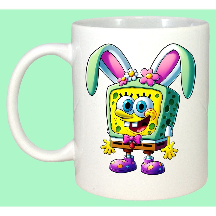 Cana Paste Spongebob Iepuras Paste Oua Colorate 2, Cadou, Sarbatori, Cri-Flo, Culoare Alb, 330 ml