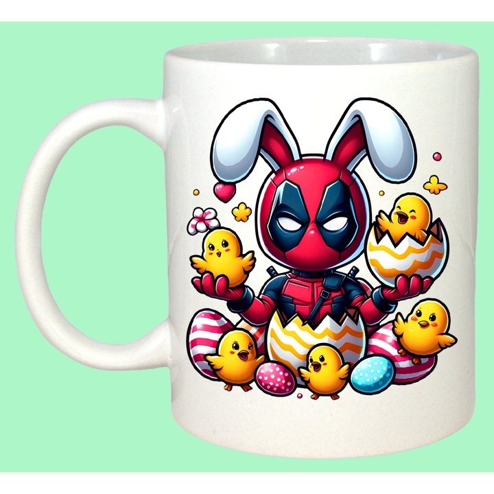 Cana Paste Deadpool Iepuras Paste Oua Colorate Pui, Cadou, Sarbatori, Cri-Flo, Culoare Alb, 330 ml