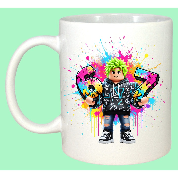 Cana Paste 67 Roblox Boy Rainbow Splash Urban Style, Cadou, Sarbatori, Cri-Flo, Culoare Alb, 330 ml