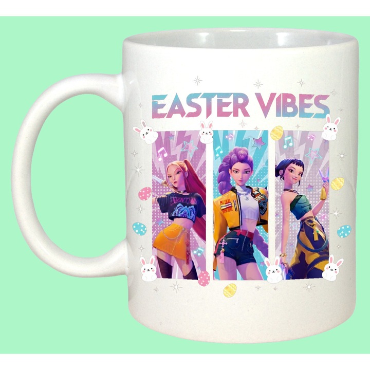 Cana Paste Easter Vibes Kpop Grup Fashion Pastel, Cadou, Sarbatori, Cri-Flo, Culoare Alb, 330 ml