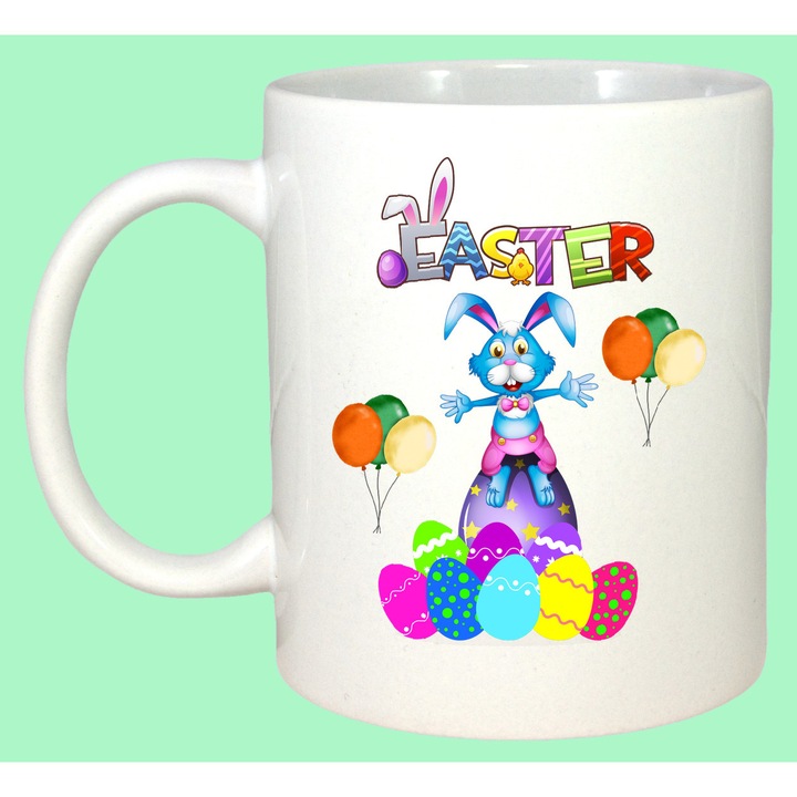 Cana Paste Iepuras Paste Baloane Oua Colorate Vesel, Cadou, Sarbatori, Cri-Flo, Culoare Alb, 330 ml