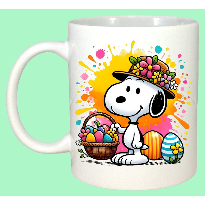 Cana Paste Snoopy Paste Cos Oua Colorate Primavara 2, Cadou, Sarbatori, Cri-Flo, Culoare Alb, 330 ml