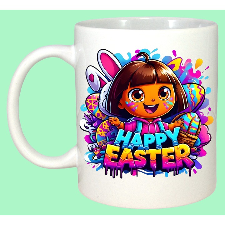 Cana Paste Dora Explorer Paste Happy Easter Colorat Oua, Cadou, Sarbatori, Cri-Flo, Culoare Alb, 330 ml