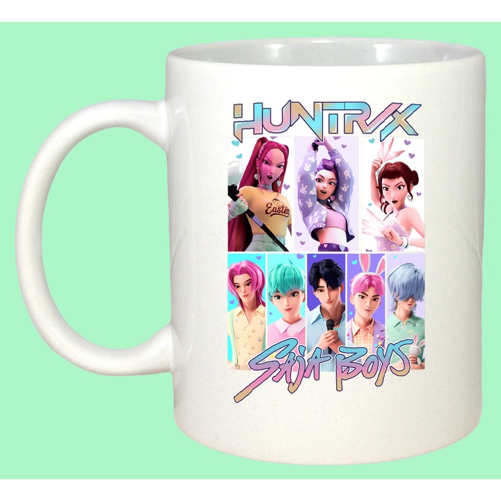 Cana Paste Kpop Demon Hunters Huntrix Grup Aesthetic, Cadou, Sarbatori, Cri-Flo, Culoare Alb, 330 ml