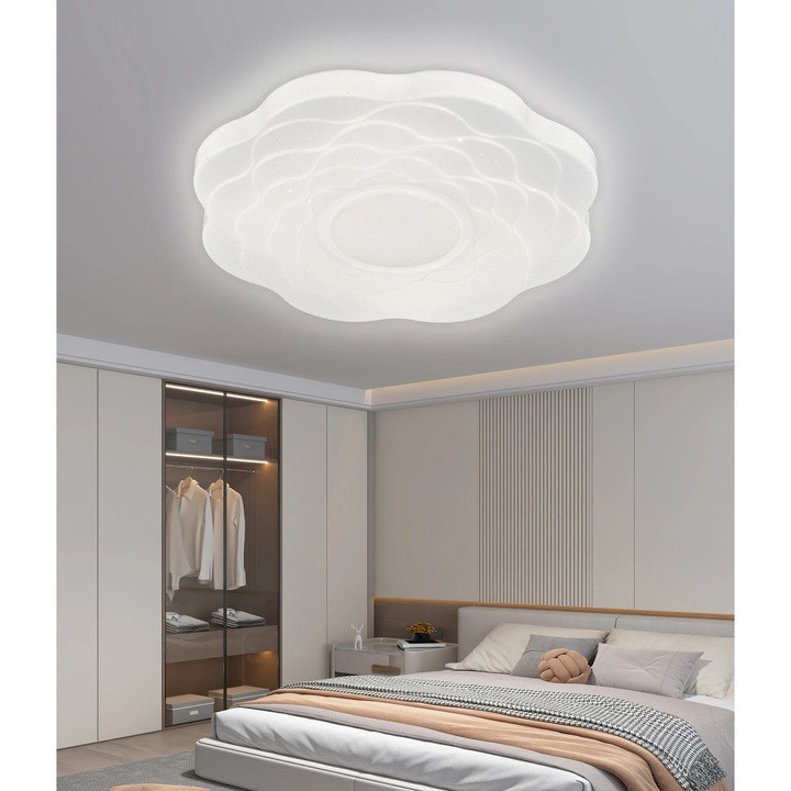 Plafoniera LED Floare 32 W, 1*LED, Diametru 35, IP20, Lumina dimabila, Alb