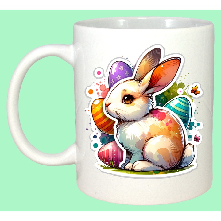 Cana Paste Iepuras Paste Ou Colorat Artistic Decor, Cadou, Sarbatori, Cri-Flo, Culoare Alb, 330 ml