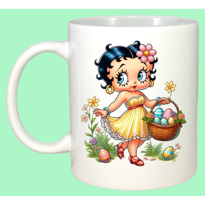 Cana Paste Betty Boop Paste Cos Oua Colorate Flori, Cadou, Sarbatori, Cri-Flo, Culoare Alb, 330 ml