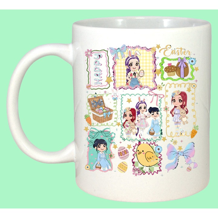 Cana Paste Kpop Stickers Easter Set Pastel Cute, Cadou, Sarbatori, Cri-Flo, Culoare Alb, 330 ml