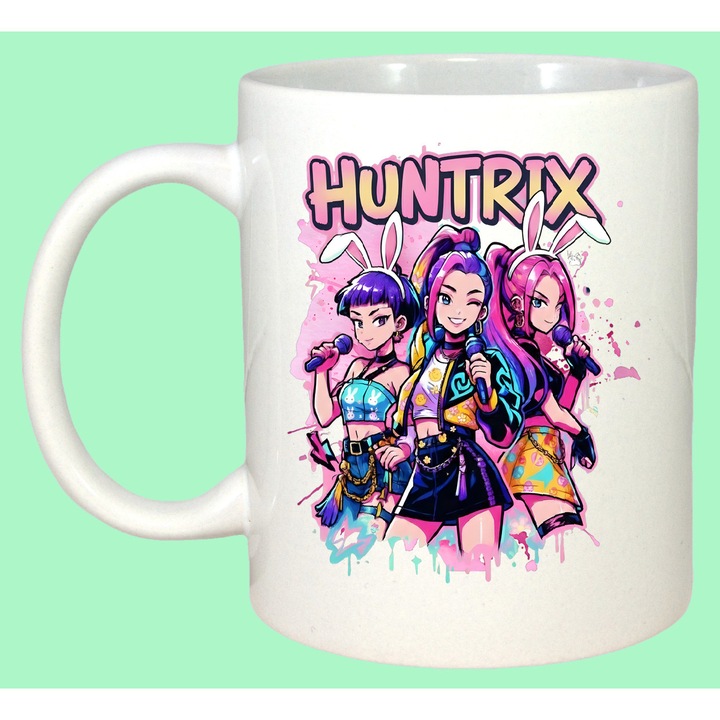 Cana Paste Huntrix Kpop Girls Easter Stil Anime, Cadou, Sarbatori, Cri-Flo, Culoare Alb, 330 ml