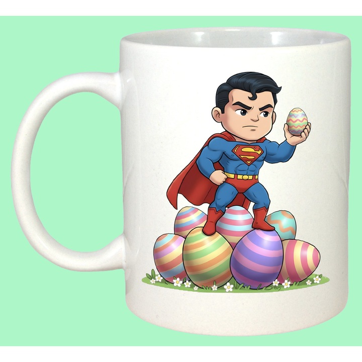 Cana Paste Superman Paste Oua Colorate Erou Clasic, Cadou, Sarbatori, Cri-Flo, Culoare Alb, 330 ml