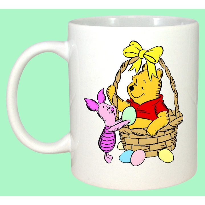 Cana Paste Winnie The Pooh Piglet Paste Cos Oua Colorate, Cadou, Sarbatori, Cri-Flo, Culoare Alb, 330 ml