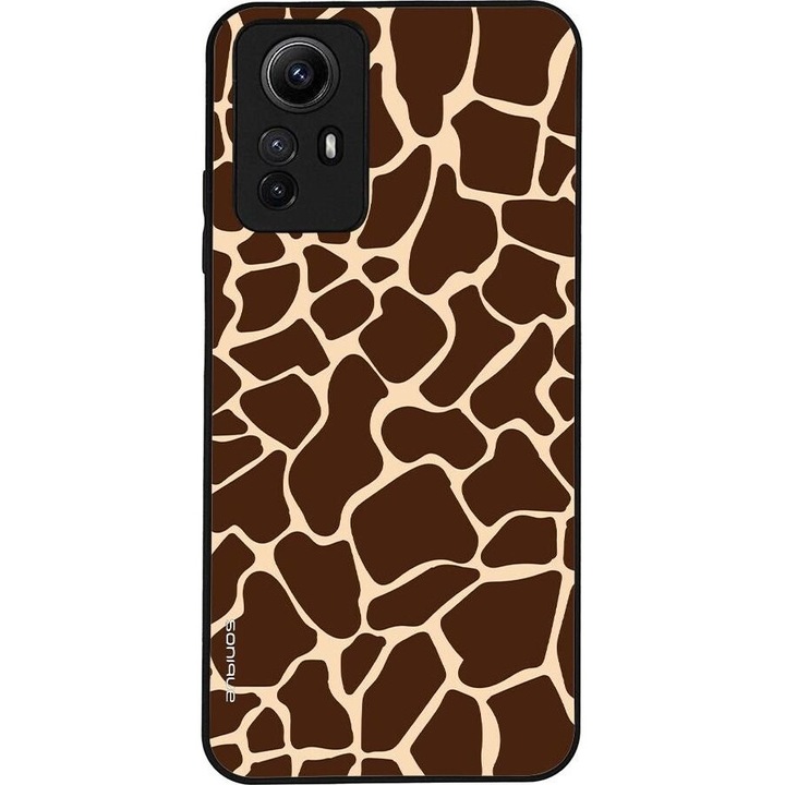 Husa telefon Sonique Animal Print Series, Giraffe, silicon, pentru Xiaomi Redmi Note 12 Pro Plus