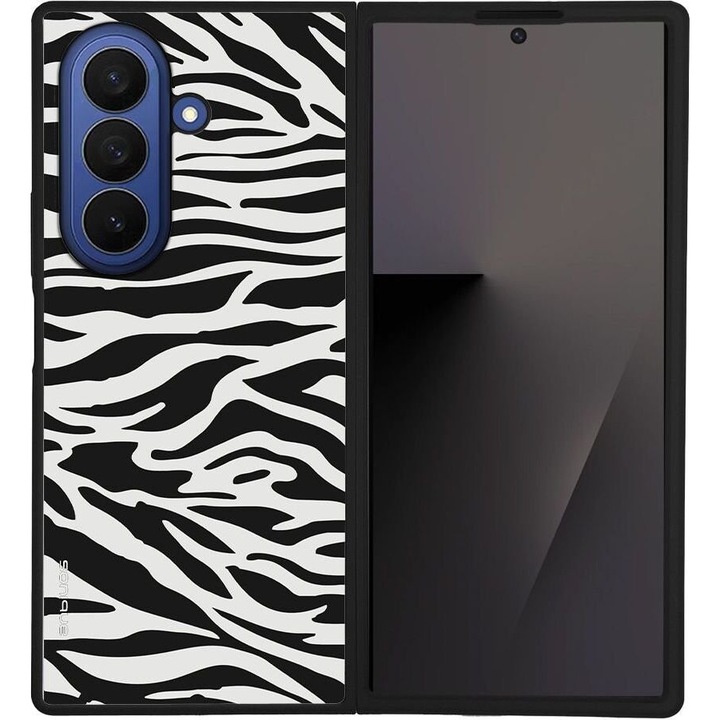 Husa telefon Sonique Animal Print Series pentru Samsung Galaxy Z Fold 7, silicon, design zebra, protectie antisoc, rezistenta la zgarieturi