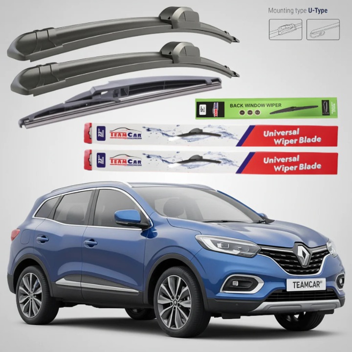 Stergatoare Renault Kadjar (2015–2017) TeamCar® – Set Complet, Flat