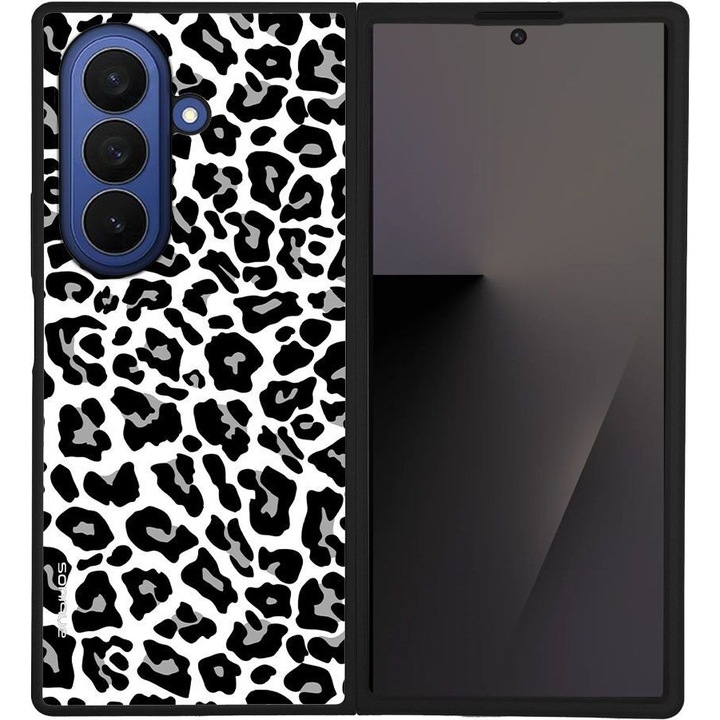 Husa telefon Sonique Animal Print Series pentru Samsung Galaxy Z Fold 7, leopard, silicon, acrilic