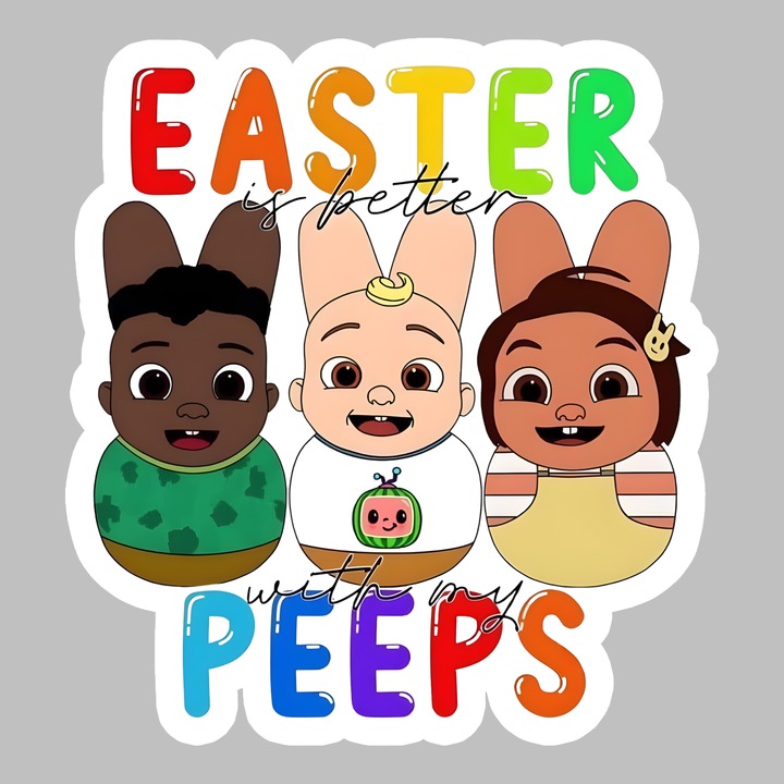 Sticker Paste Easter Peeps Copii Stil Desen Animat, Autoadeziv, Cri-Flo, dimensiune 6 cm