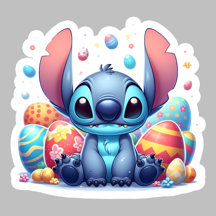 Sticker Paste Stitch Paste Oua Colorate Iepuras V2, Autoadeziv, Cri-Flo, dimensiune 20 cm