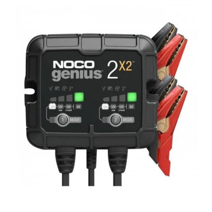 Redresor Acumulatori Noco Genius 2x2, 6V 12V, 2A, 2 Baterii