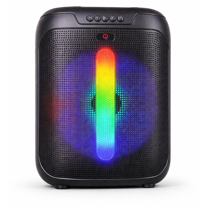 Boxa Portabila Bluetooth 8” cu Lumini LED RGB, USB, TF Card, AUX si Microfon, Puternica pentru Petreceri