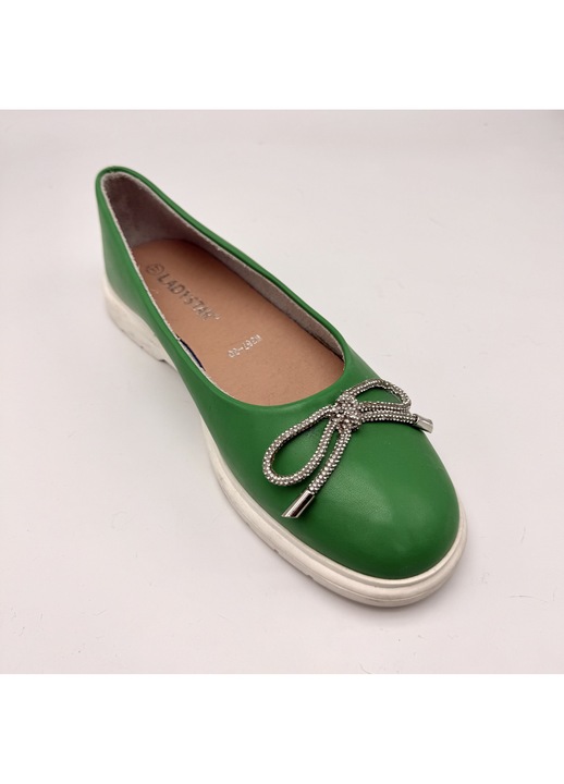 Balerini Lady Star cu fundita decorativa, Verde