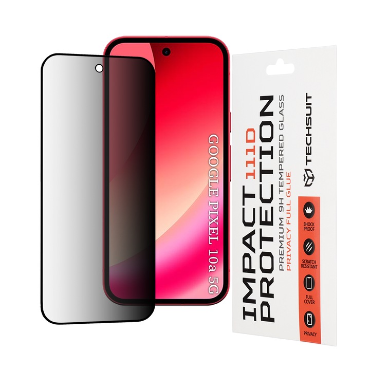 Folie pentru Google Pixel 10a - Techsuit 111D Privacy FullA Glue - Black