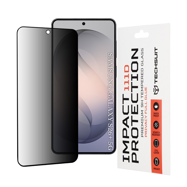 Folie pentru Samsung Galaxy S26 Plus - Techsuit 111D Privacy FullA Glue - Black