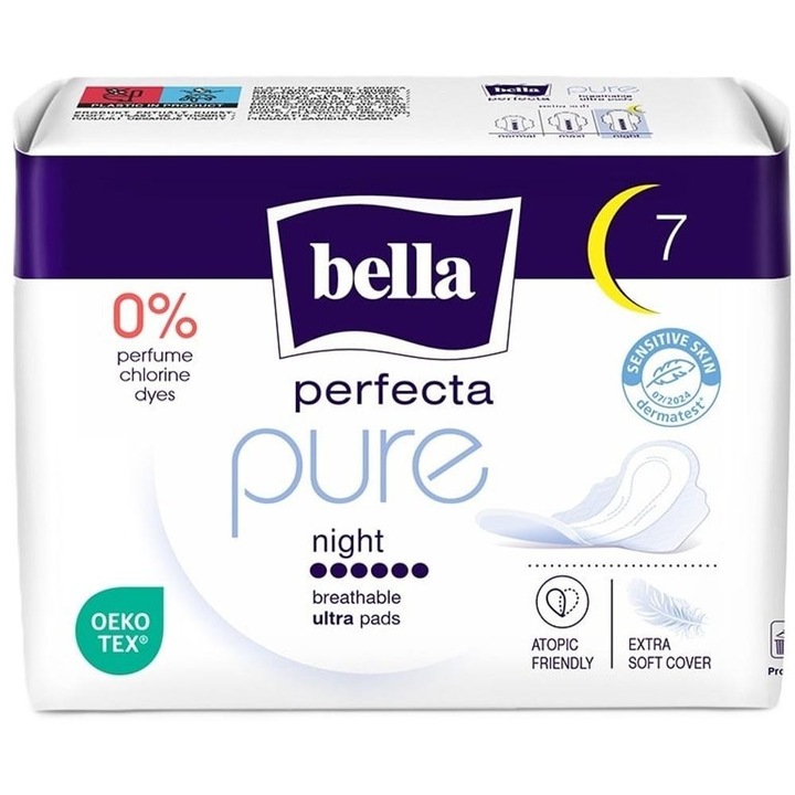 Set 5 x Absorbante de Noapte Bella Perfecta Pure Night, 7 Bucati