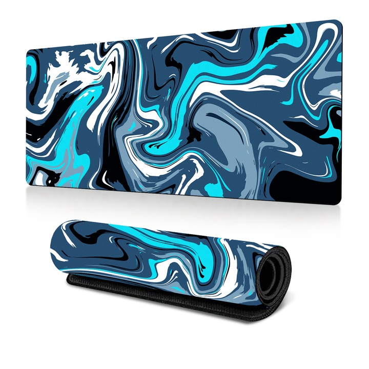 Mouse pad mare pentru desktop – mouse pad pentru gaming cu margini cusute, baza antiderapanta, impermeabil si prindere lina; pad pentru desktop pentru tastatura si mouse, 300*800*2 mm