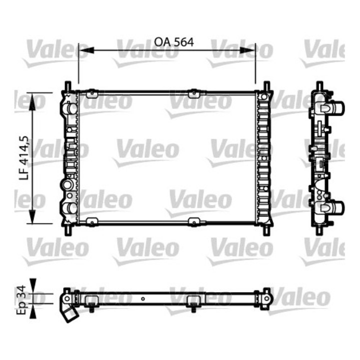 Радиатор, охлаждане на двигател VALEO 732787
