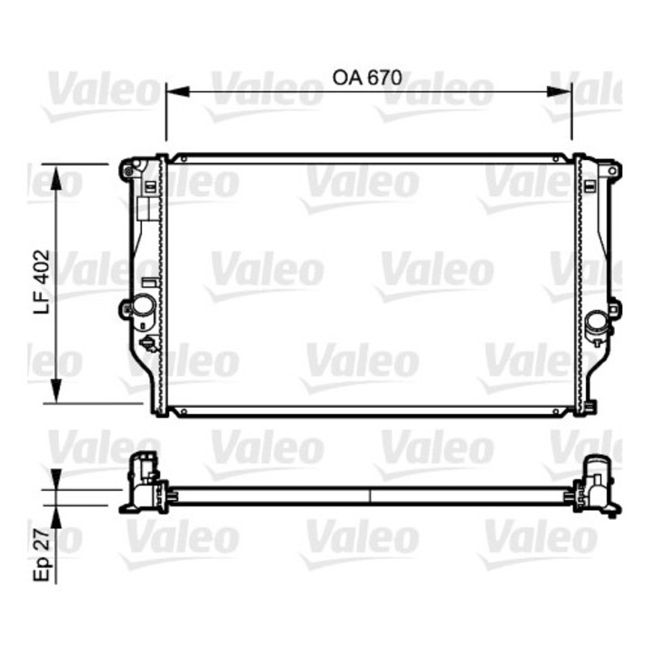 Радиатор, охлаждане на двигател VALEO 735216