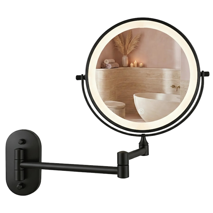 Rea oglinda Glow led, BlackNegru, 3x43x30cm