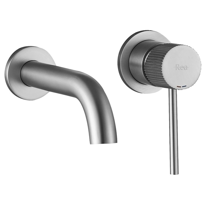 Rea скрит смесител за умивалник Lungo Stripe, Четка стомана, 16, 5X20X12, 5CM