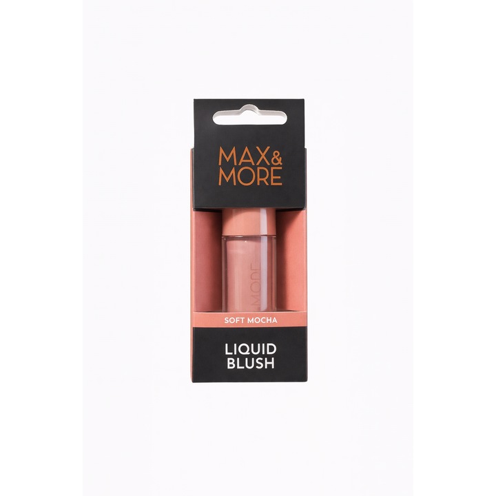 Blush lichid MAX & MORE Soft Mocha, efect natural, aplicare usoara, culoare mocha