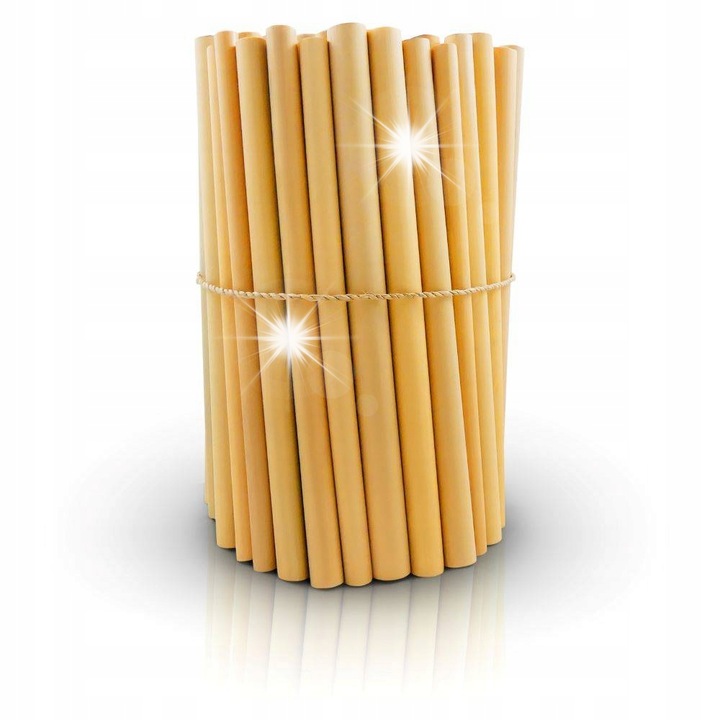 Set 50 paie din bambus, 14 cm, cu perie de curatare