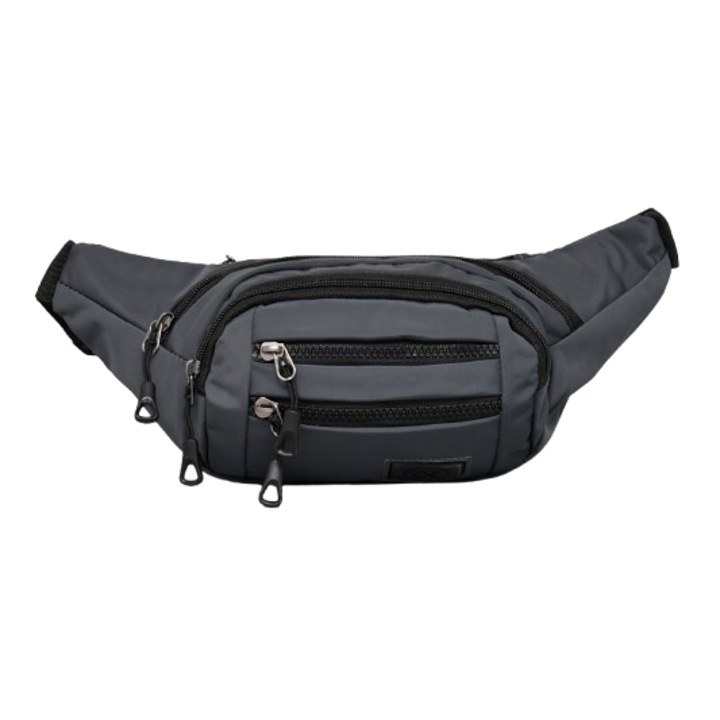 Övtáska 1036-2, 24/12/10 cm, Textil, Szürke