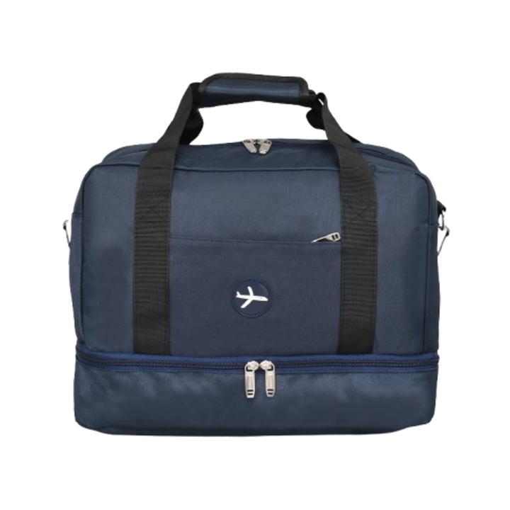 Geantă de Călătorie pentru Bagaj de Mână 2361-2, 40/30/20 cm, Textil, Albastră