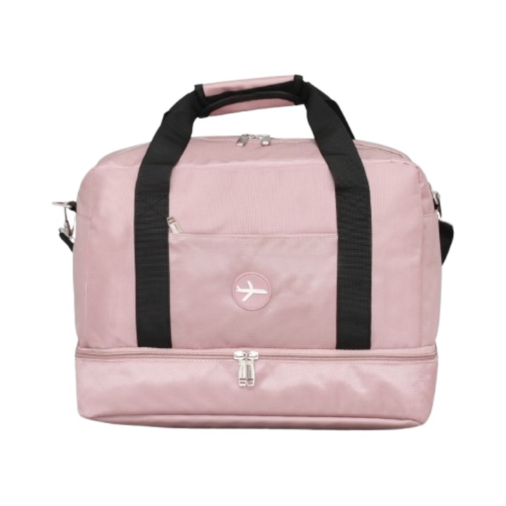 Пътна Чанта за Ръчен Багаж 2361-4, 40/30/20 см, Текстил, Розова