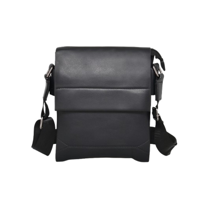 Férfi táska 3301-2, Öko bőr, 19/23/4 cm, Fekete