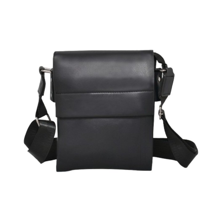 Férfi táska 3305-2, Öko bőr, 18/23/4 cm, Fekete