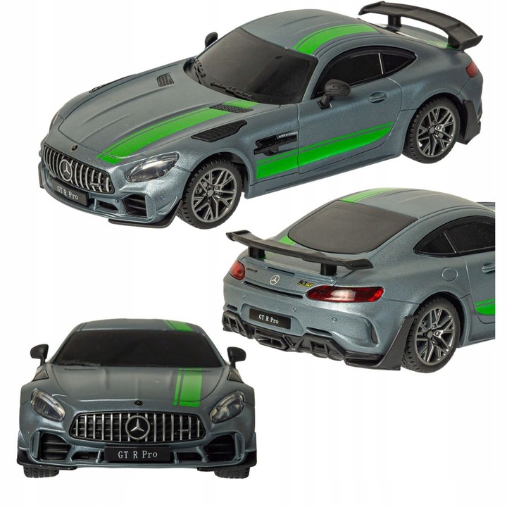 Mercedes-Benz AMG távirányítós autó, 1:24, LED, szürke, 20x9,5x5,5cm, komplett készlet