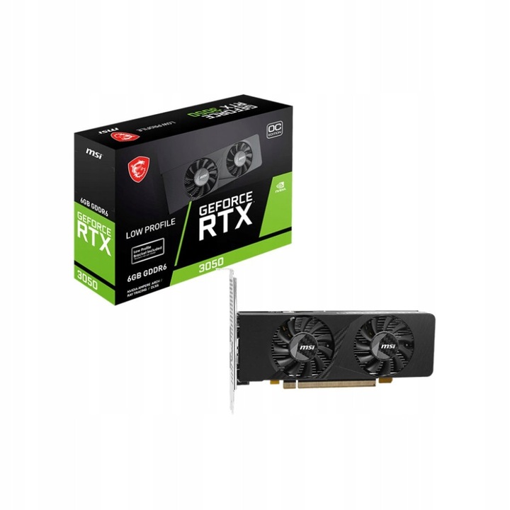 Placa video MSI GeForce RTX 3050 LP E 6G OC 6GB GDDR6 96bit, 2xHDMI+DP, PCIe4.0