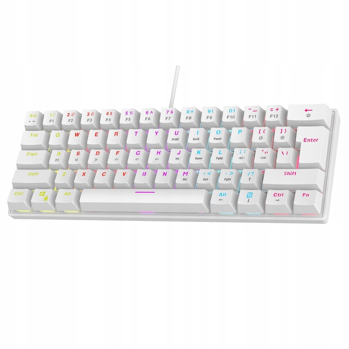 Механична клавиатура Rampage Plower K60 RGB бяла 29x12x3.9cm