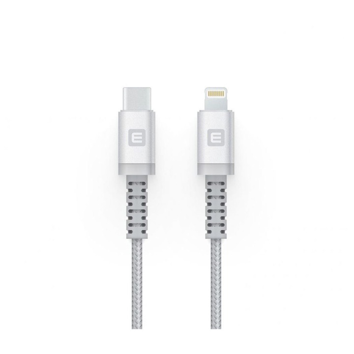 Кабел за данни/зареждане Evelatus MFI08, USB - C - Lightning, бързо зареждане, 1 м, сив