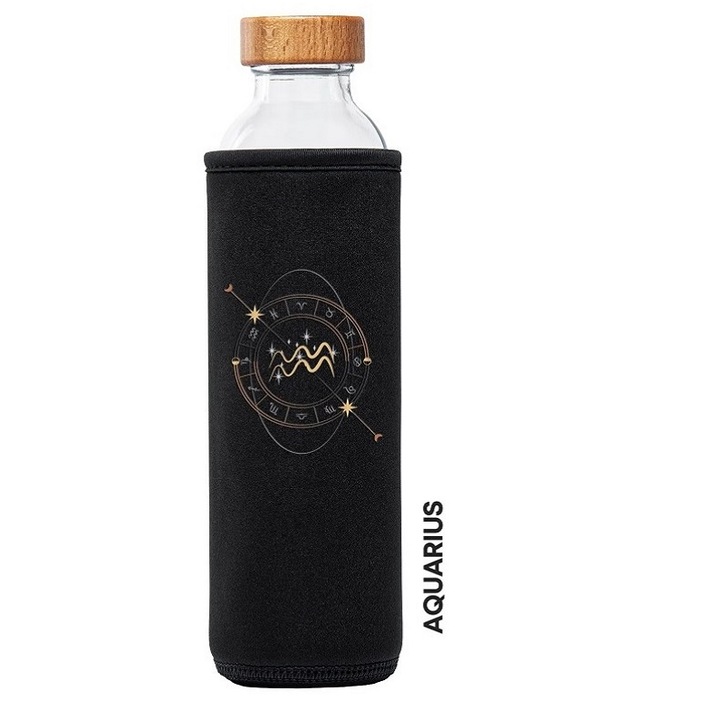 Стъклена бутилка за структуриране на вода Flaska Horoscope Водолей, 500 мл