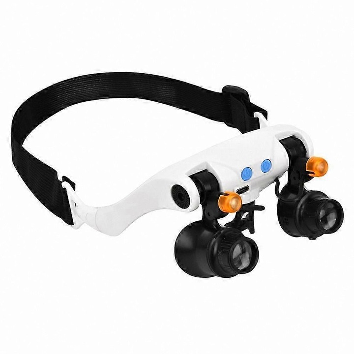 Set de lupe cu LED, 10X-25X, cu banda ajustabila, pentru lucru de aproape, citit, hobby-uri